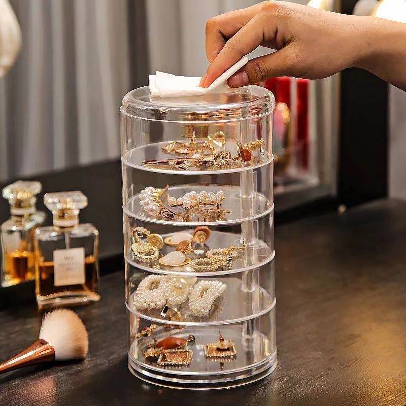 Rotating Jewellery & Makeup Organizer / Storage Rack with Cover