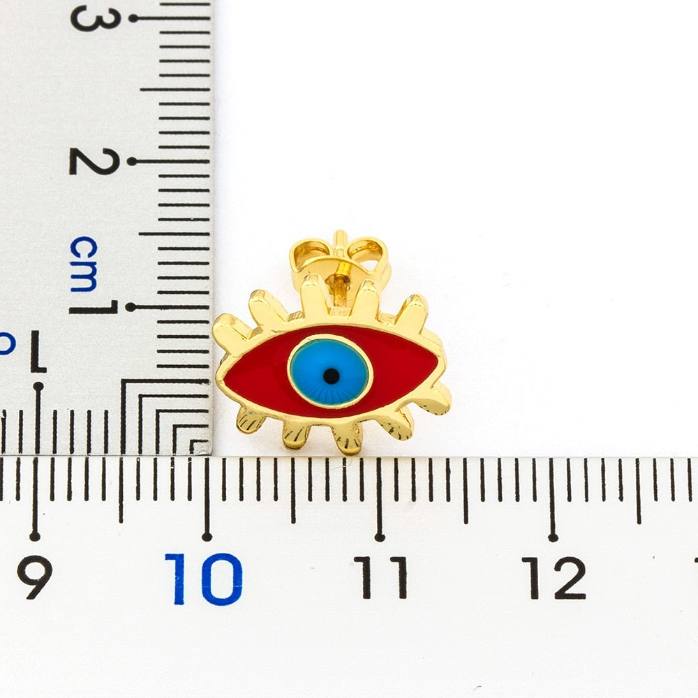 Evil Eye Shape Stud Earrings