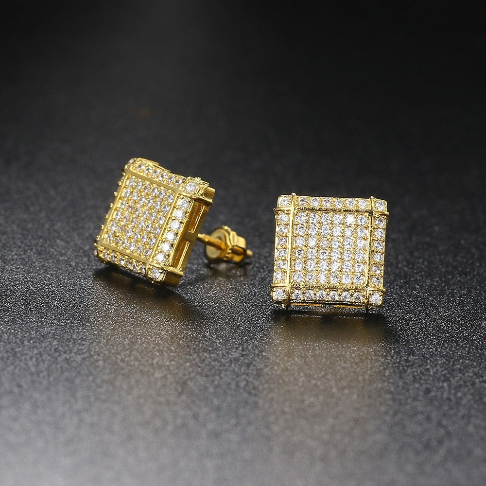 Luxury Ice Out Crystal Threaded Studs