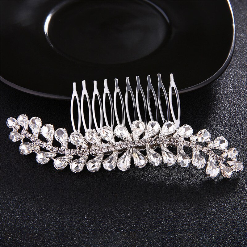 Handmade Crystal Barrette Pearl Hair Combs Ornament Bridal Hairpins