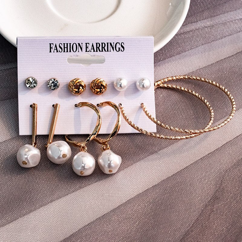 Pearl Hoop Earrings For Women Unique Statement Big earings 2020 Fashion Brincos Party Jewelry