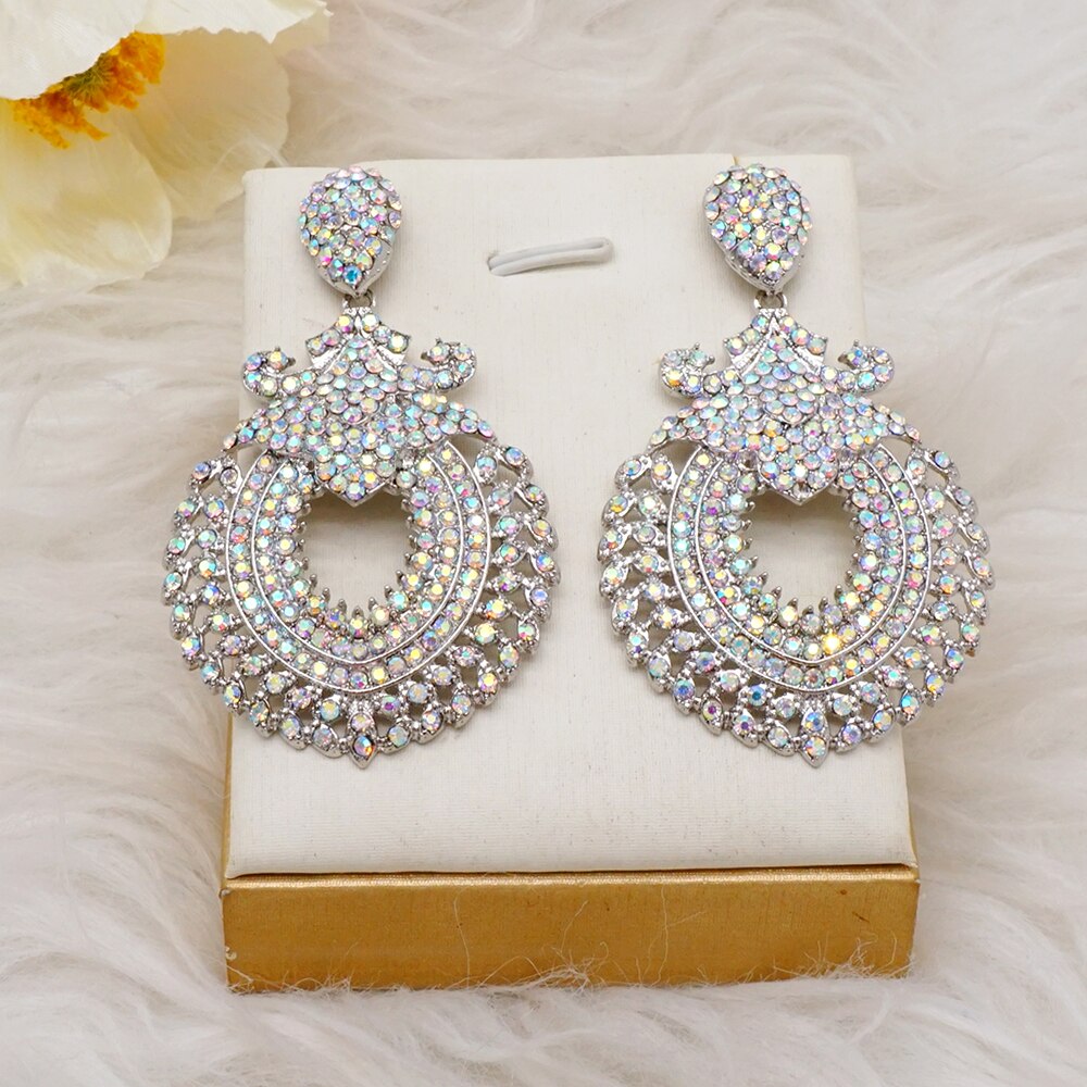 Luxury Rhinestone Crystal Long Tassel Earrings