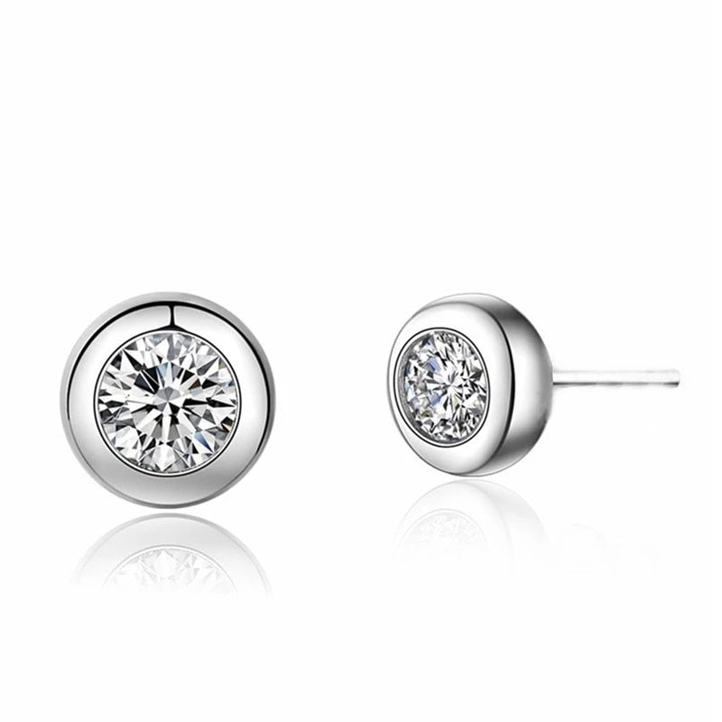 Screwback Earrings Square 10mm Real 925 Silver CZ Iced Large Mens Studs Hip  Hop