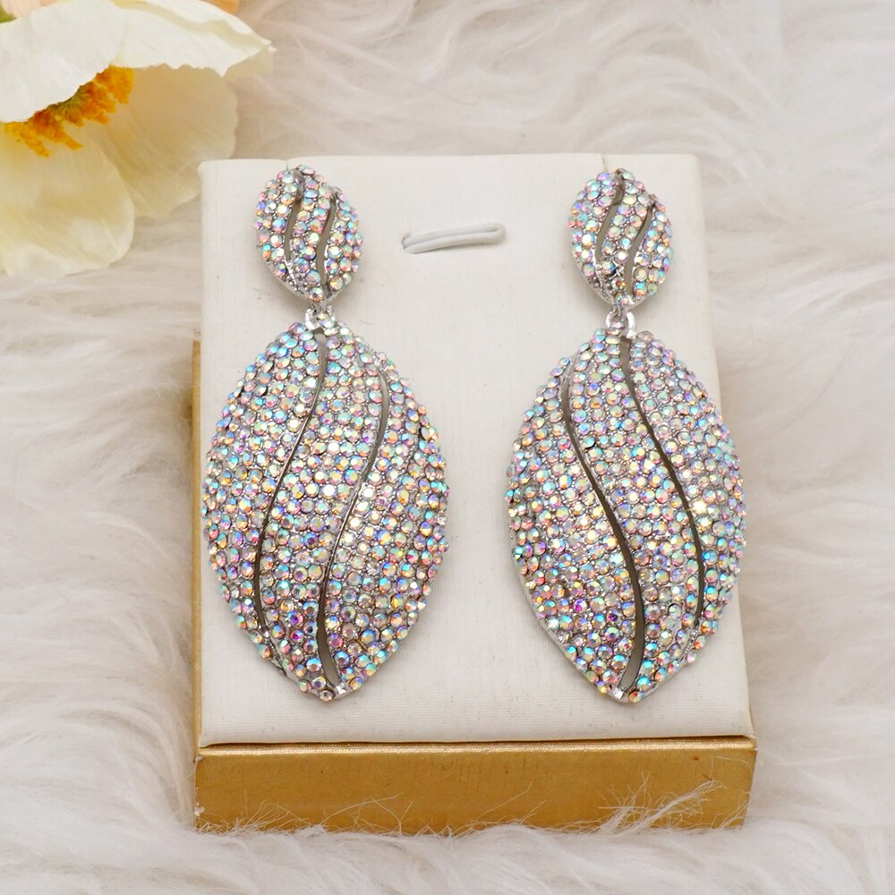 Luxury Rhinestone Crystal Long Tassel Earrings