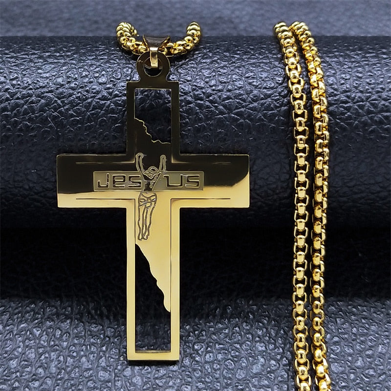 Cross Stainless Steel Necklace, Ring Various Colours