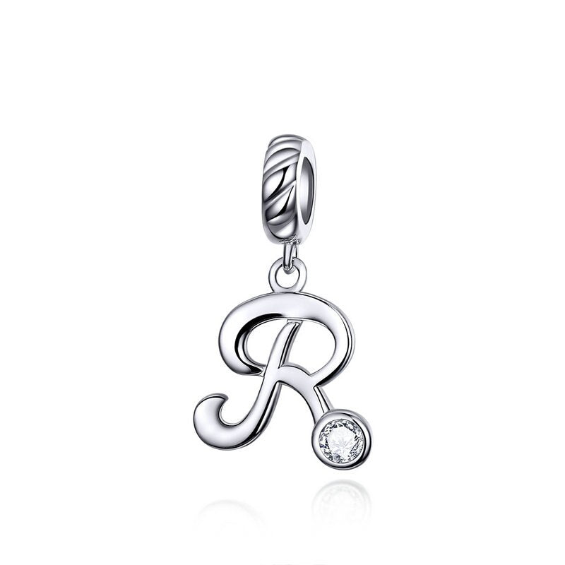 Alphabet A To Z Letter Shape Charms 925 Sterling Silver