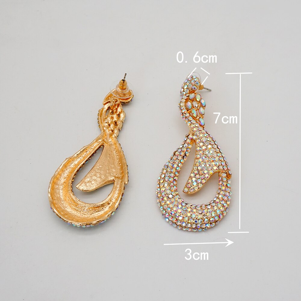 Luxury Rhinestone Crystal Long Tassel Earrings