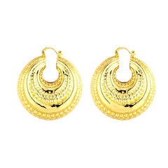 Statement Big Twist Hoop Earrings 24K Gold Plated