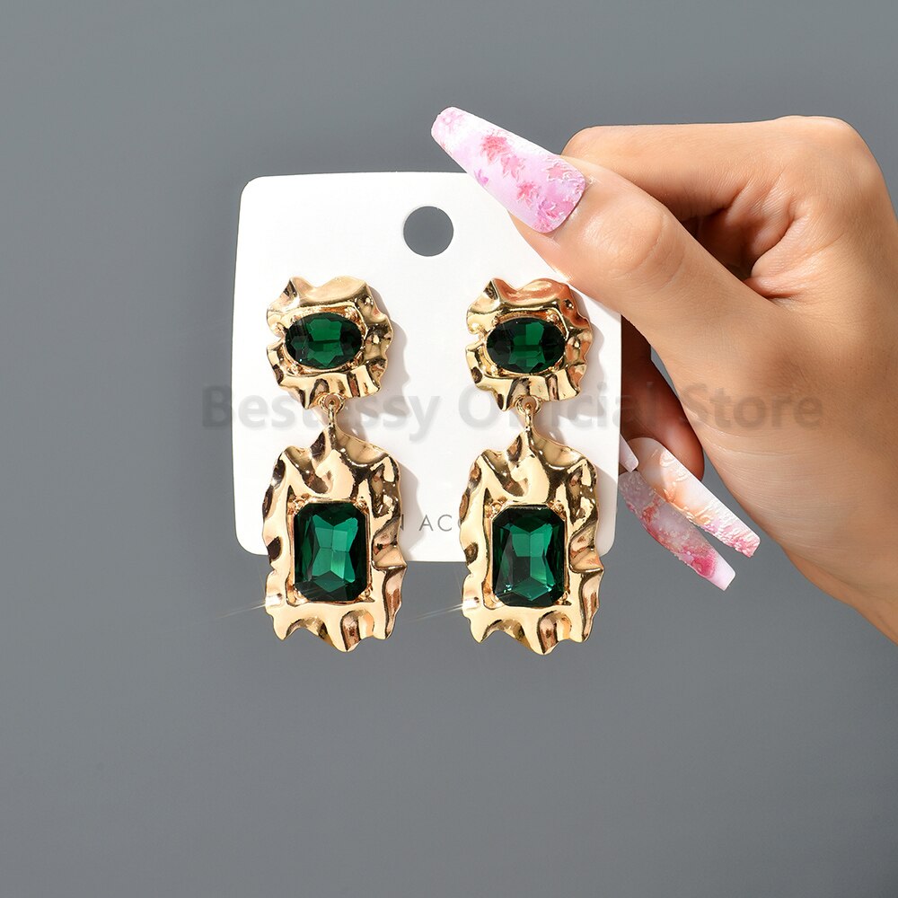 Elegant Big Rhinestone Dangle Earrings