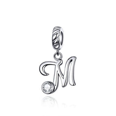 Alphabet A To Z Letter Shape Charms 925 Sterling Silver