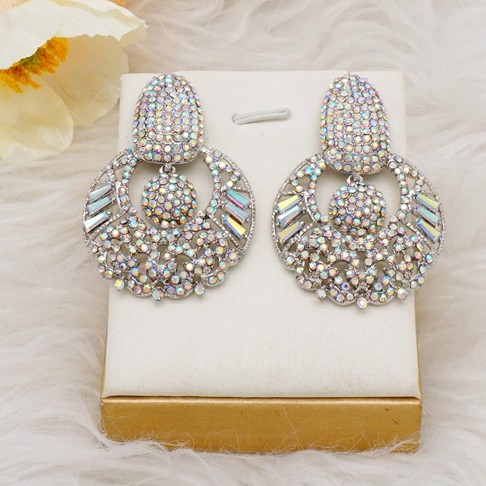 Luxury Rhinestone Crystal Long Tassel Earrings