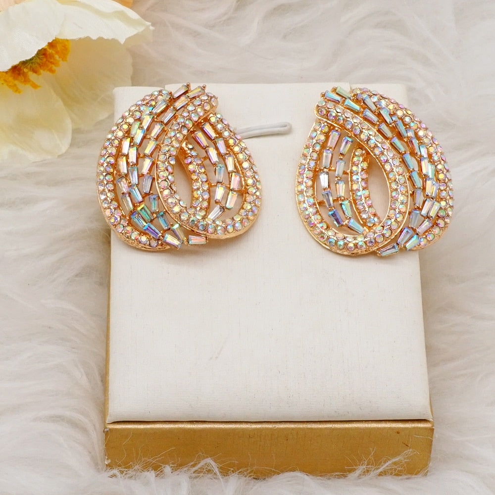 Luxury Rhinestone Crystal Long Tassel Earrings