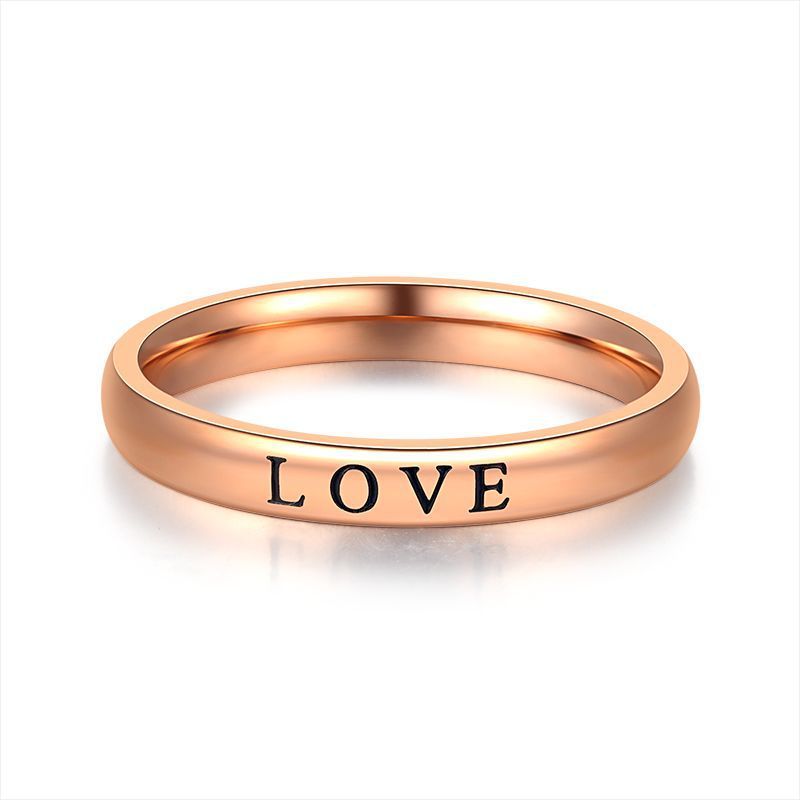 Stainless Steel Engraved Love Hope Faith Letter Rings