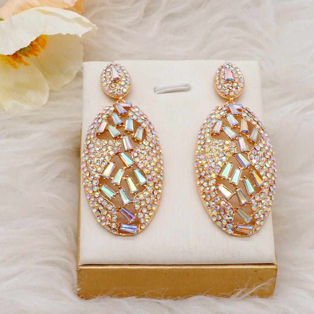 Luxury Rhinestone Crystal Long Tassel Earrings