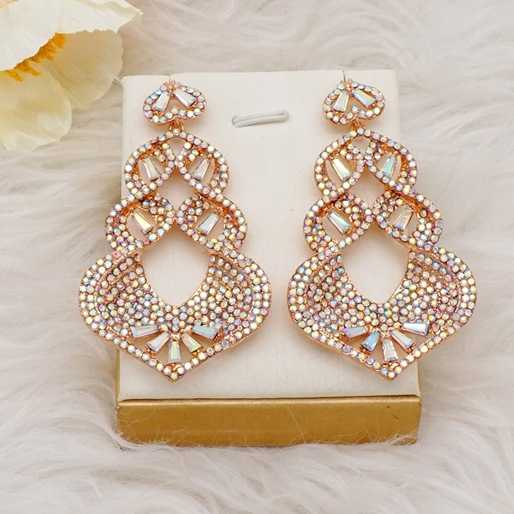 Luxury Rhinestone Crystal Long Tassel Earrings