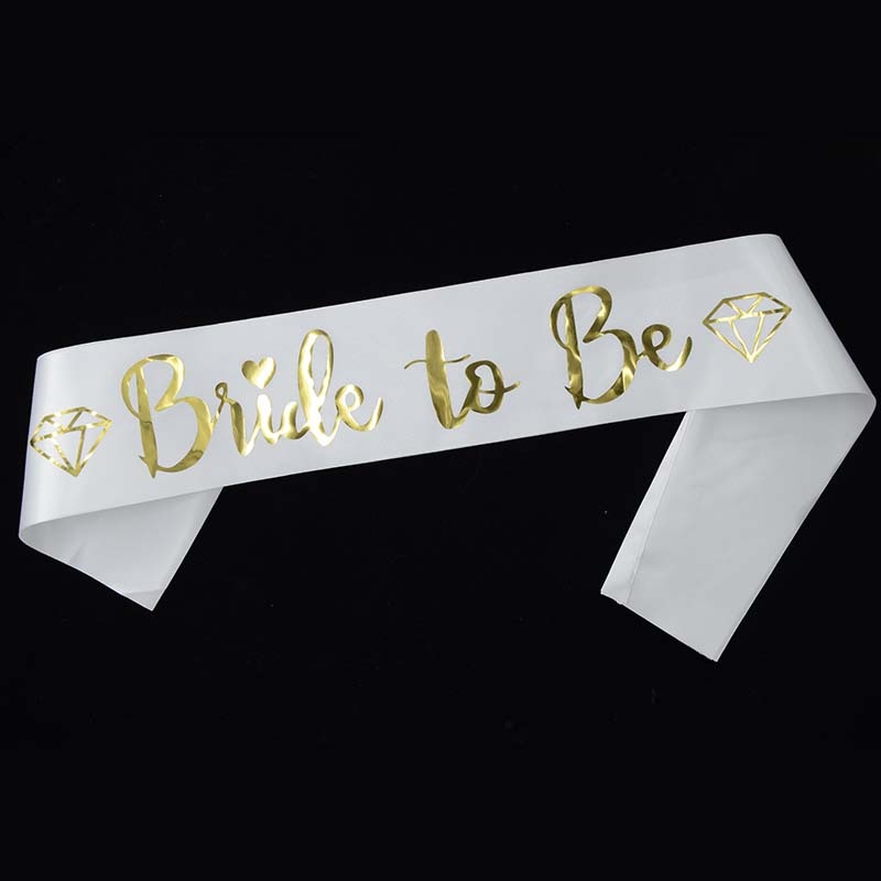 Bride to Be Satin Ribbon Sash with Diamond Ring Bachelorette  and Decoration Supplies