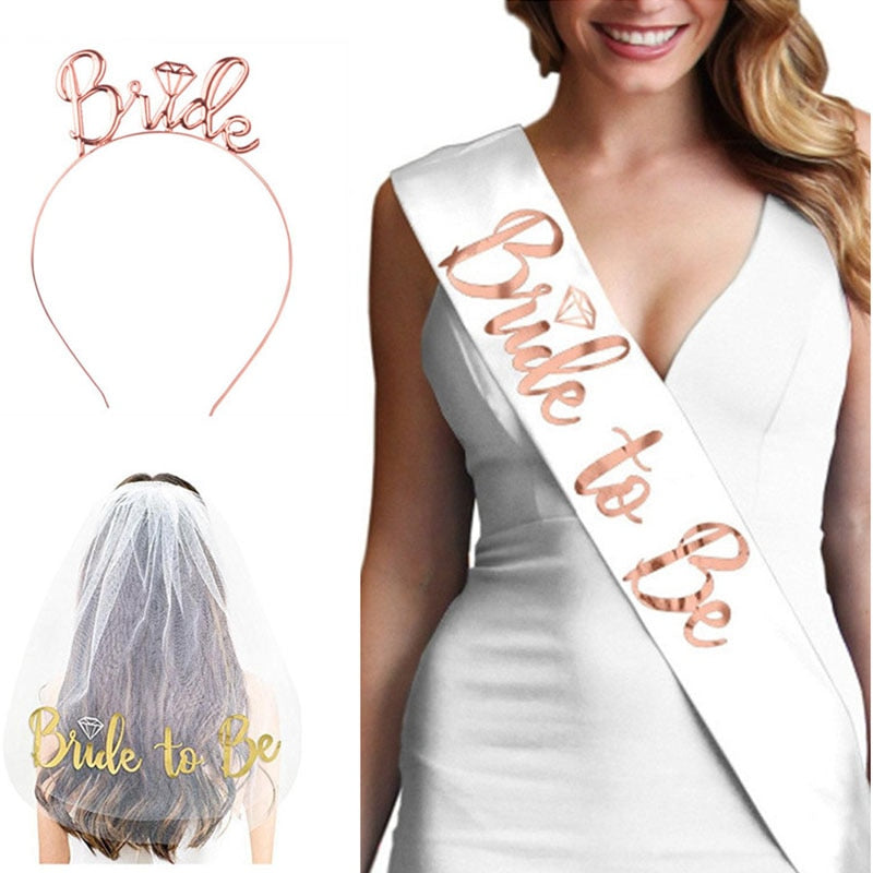 Bride to Be Satin Ribbon Sash with Diamond Ring Bachelorette  and Decoration Supplies