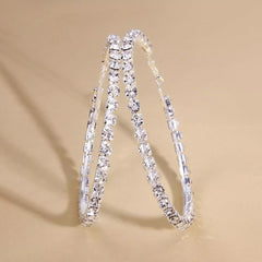 Exaggerated Big Crystal Hoop Chunky Earrings