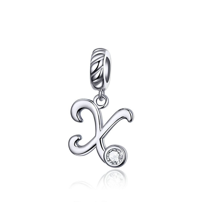 Alphabet A To Z Letter Shape Charms 925 Sterling Silver