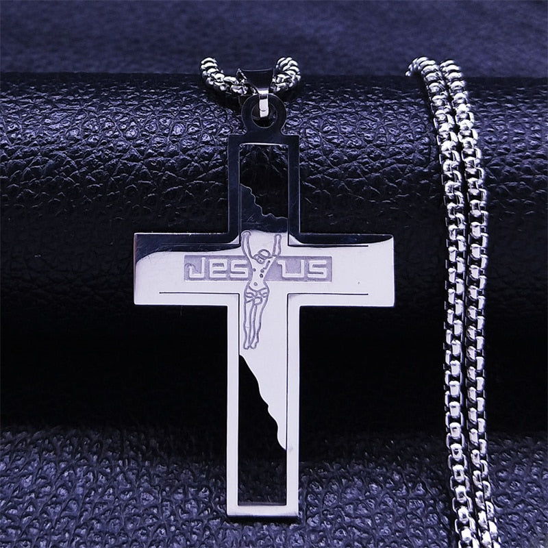 Cross Stainless Steel Necklace, Ring Various Colours