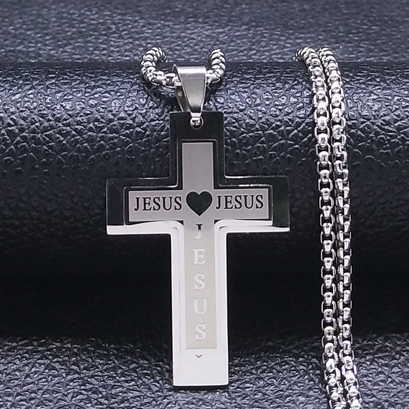 Cross Stainless Steel Necklace, Ring Various Colours