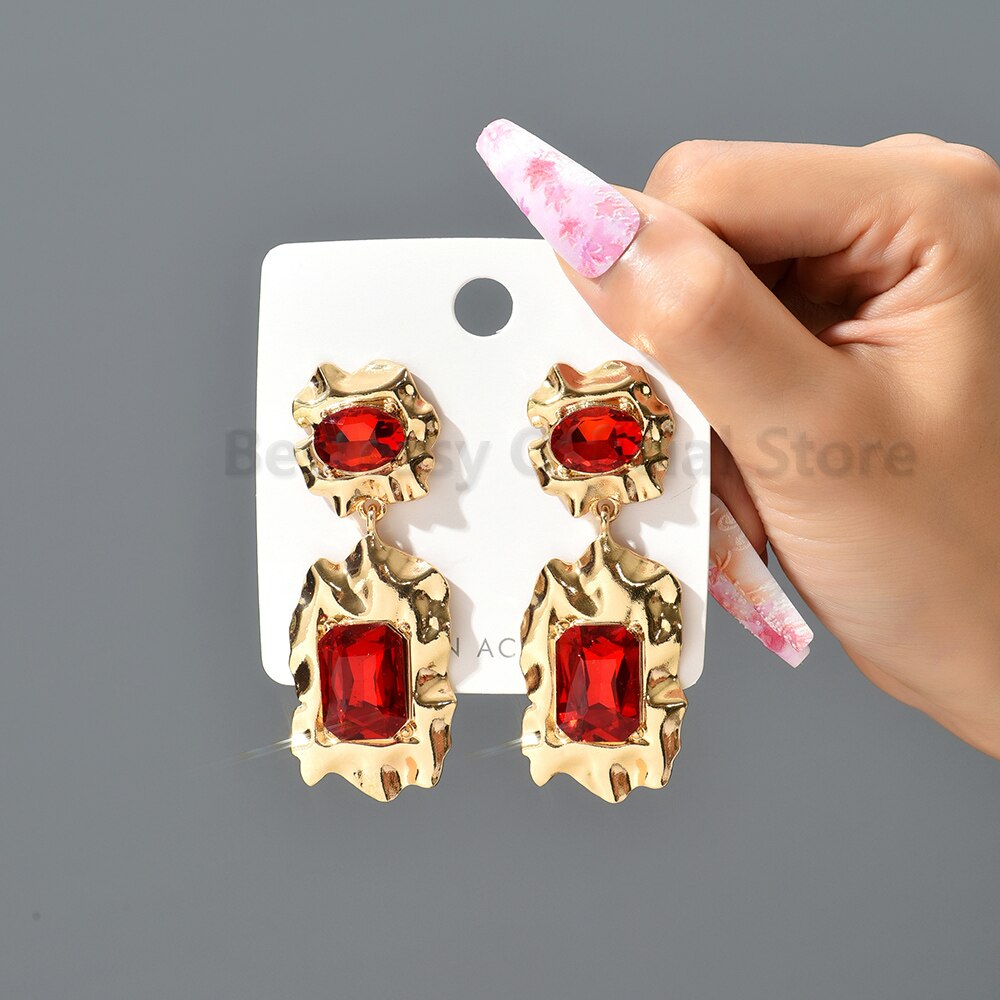 Elegant Big Rhinestone Dangle Earrings