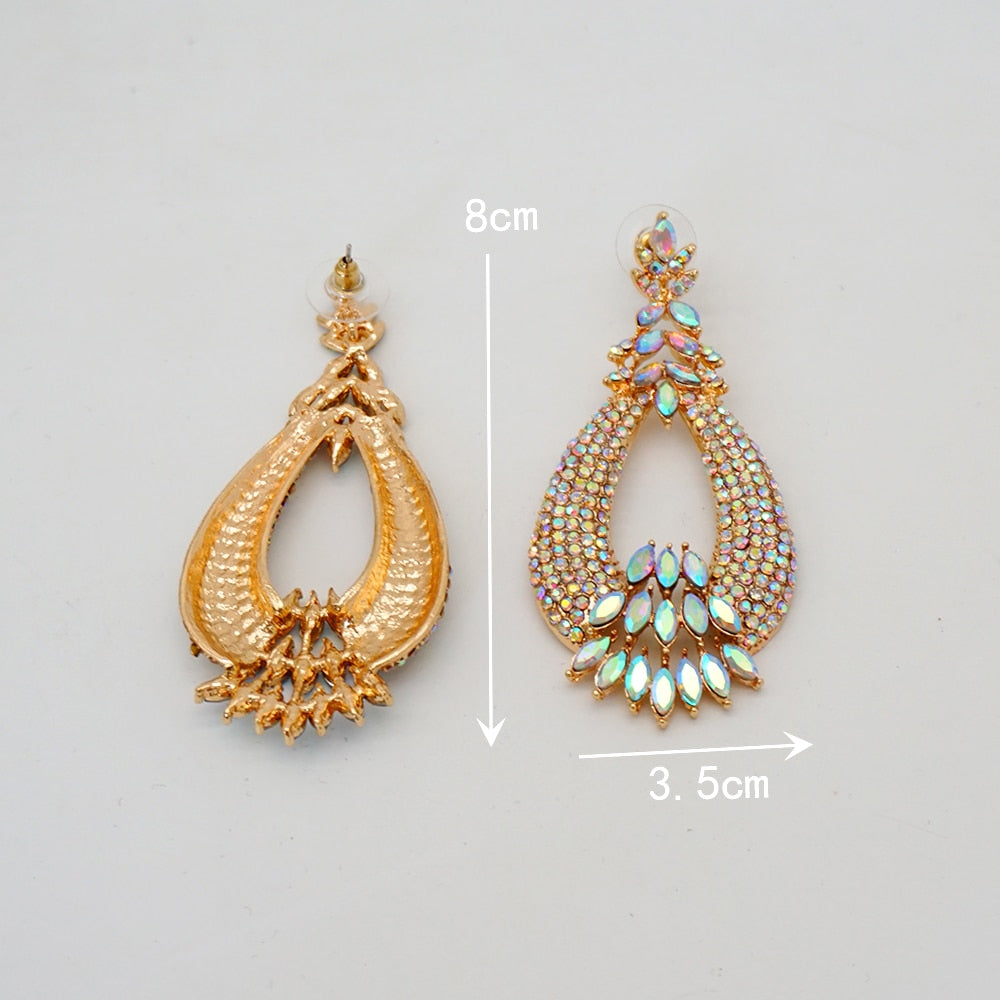 Luxury Rhinestone Crystal Long Tassel Earrings