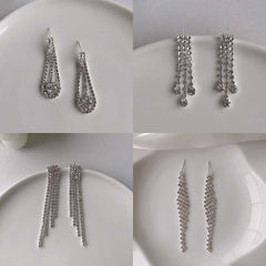 Multi Tassel Silver Colour Earrings