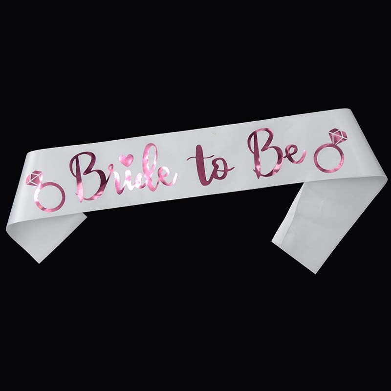 Bride to Be Satin Ribbon Sash with Diamond Ring Bachelorette  and Decoration Supplies