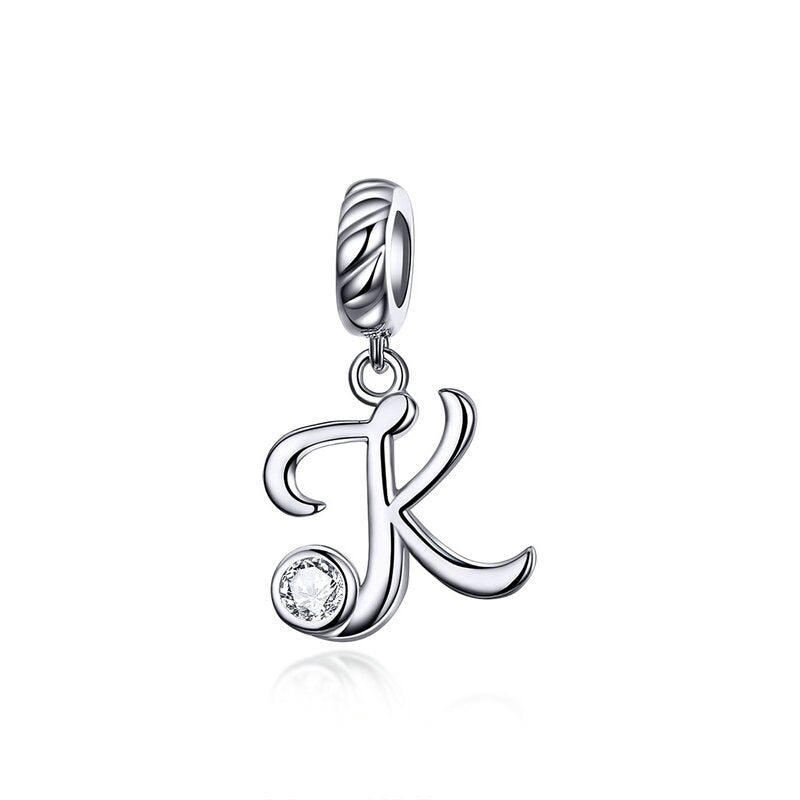 Alphabet A To Z Letter Shape Charms 925 Sterling Silver