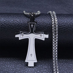 Cross Stainless Steel Necklace, Ring Various Colours