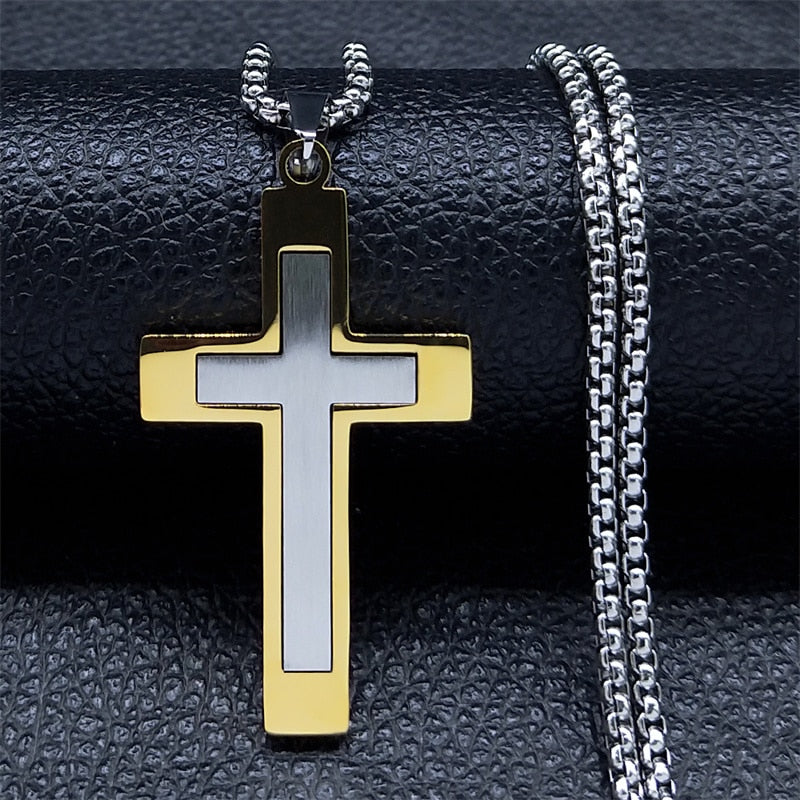 Cross Stainless Steel Necklace, Ring Various Colours