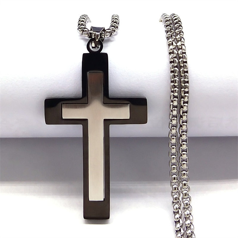 Cross Stainless Steel Necklace, Ring Various Colours