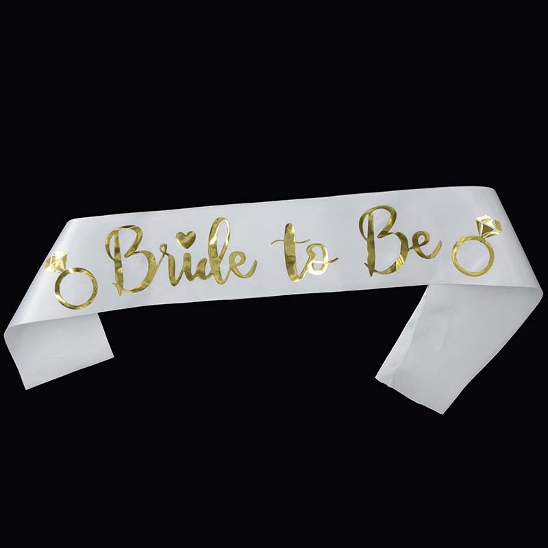 Bride to Be Satin Ribbon Sash with Diamond Ring Bachelorette  and Decoration Supplies