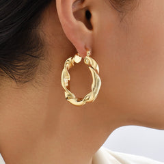 Statement Hoop Twist Chunky Earrings