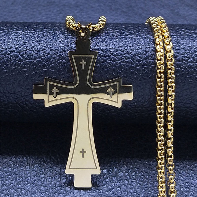 Cross Stainless Steel Necklace, Ring Various Colours