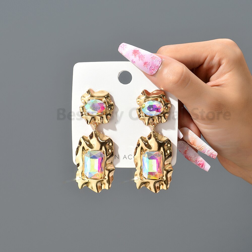 Elegant Big Rhinestone Dangle Earrings