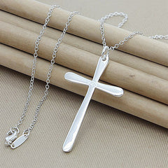 Cross Pendant Necklace 18 Inch 925 Sterling Silver