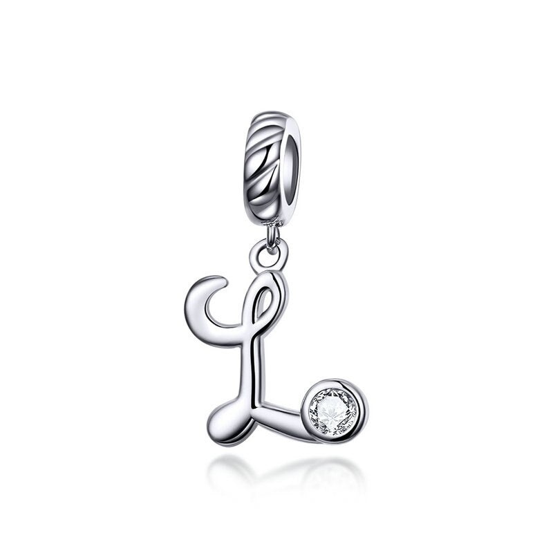 Alphabet A To Z Letter Shape Charms 925 Sterling Silver