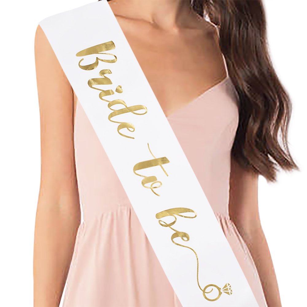 Bride to Be Satin Ribbon Sash with Diamond Ring Bachelorette  and Decoration Supplies