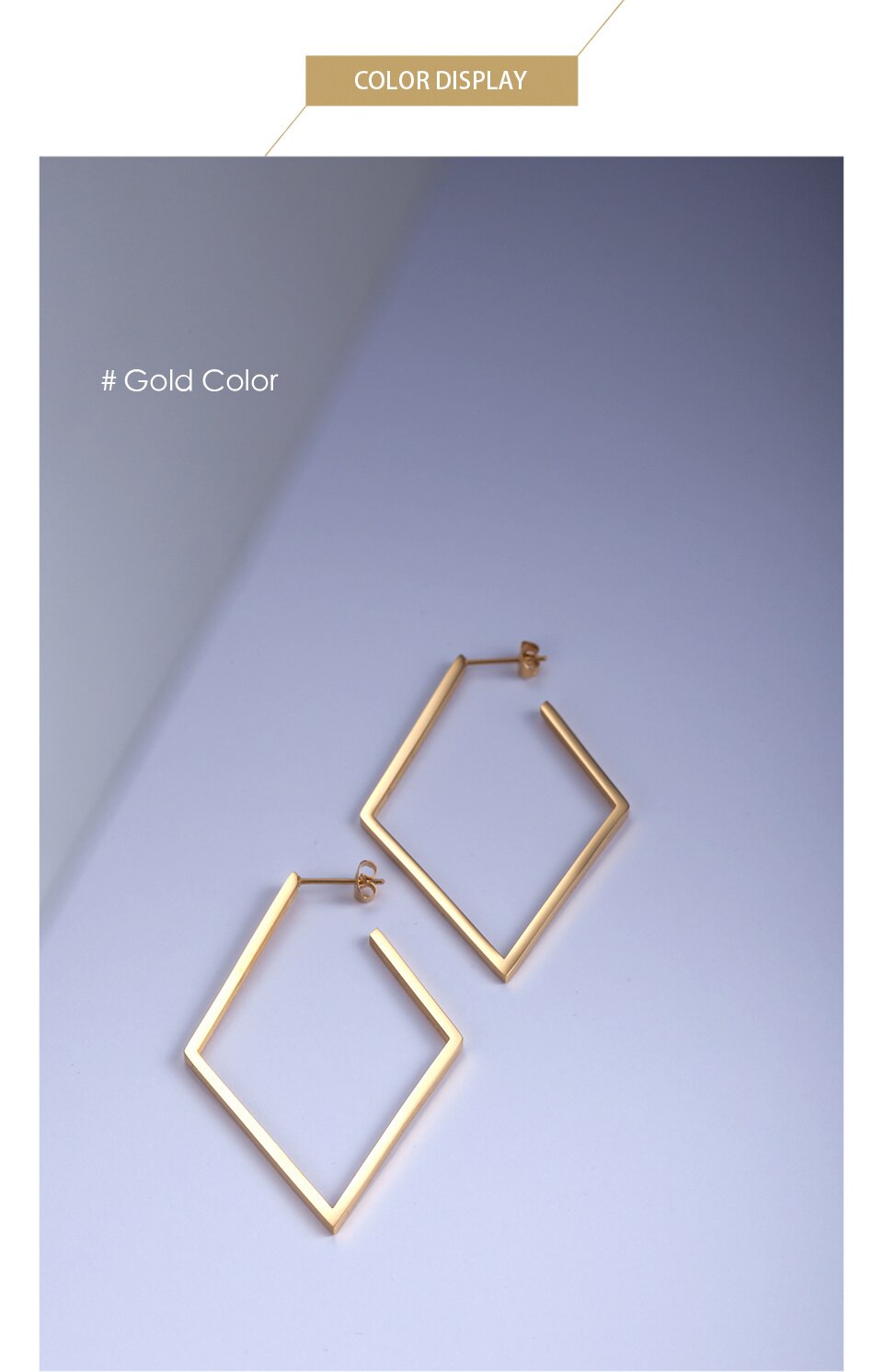 Big rhombus Long Drop Earrings