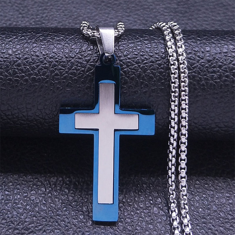 Cross Stainless Steel Necklace, Ring Various Colours