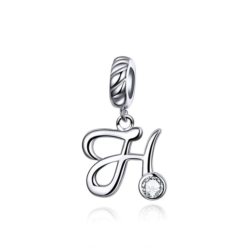 Alphabet A To Z Letter Shape Charms 925 Sterling Silver