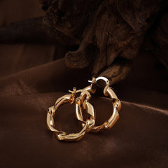 Statement Hoop Twist Chunky Earrings