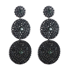 Sparkling Rhinestone Flower Drop Statement Earrings