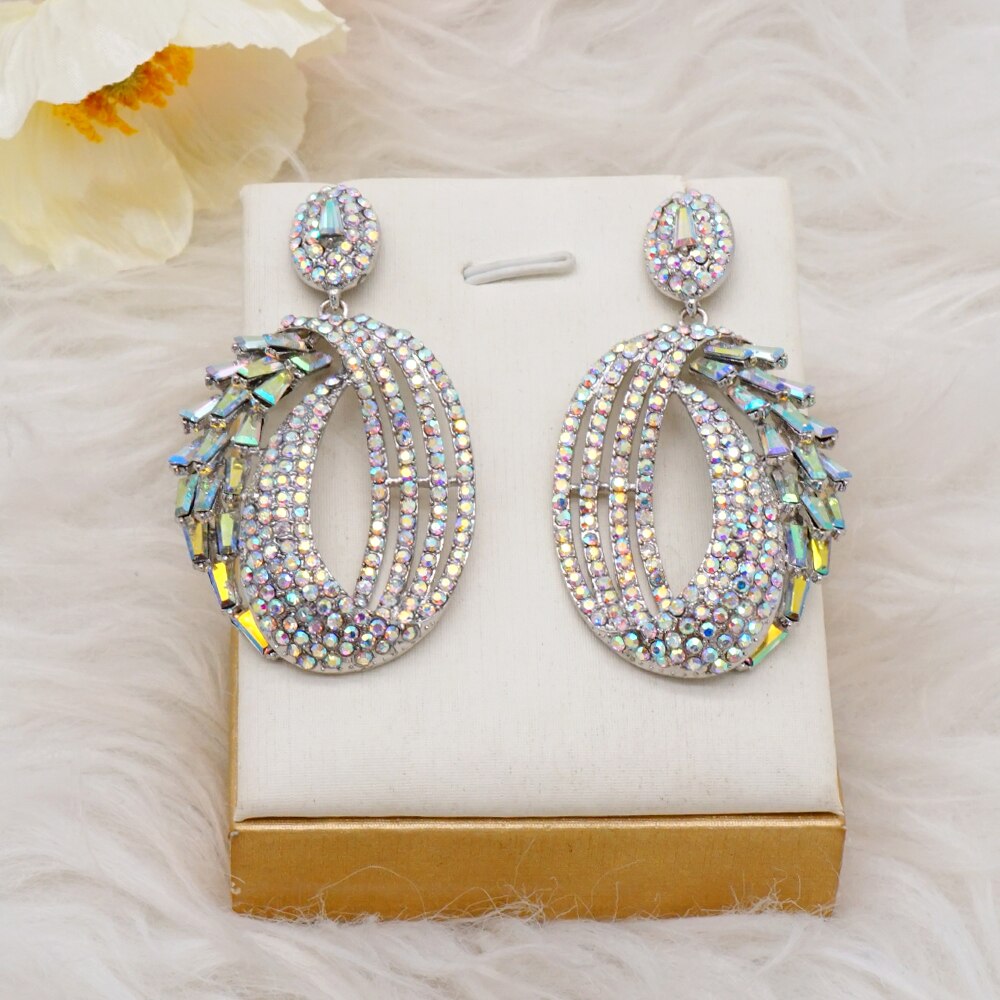 Luxury Rhinestone Crystal Long Tassel Earrings