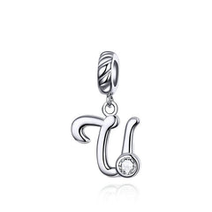 Alphabet A To Z Letter Shape Charms 925 Sterling Silver