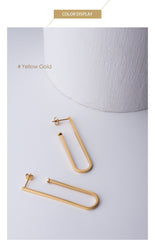 Geometric Big Clips Earrings Gold color Stainless steel