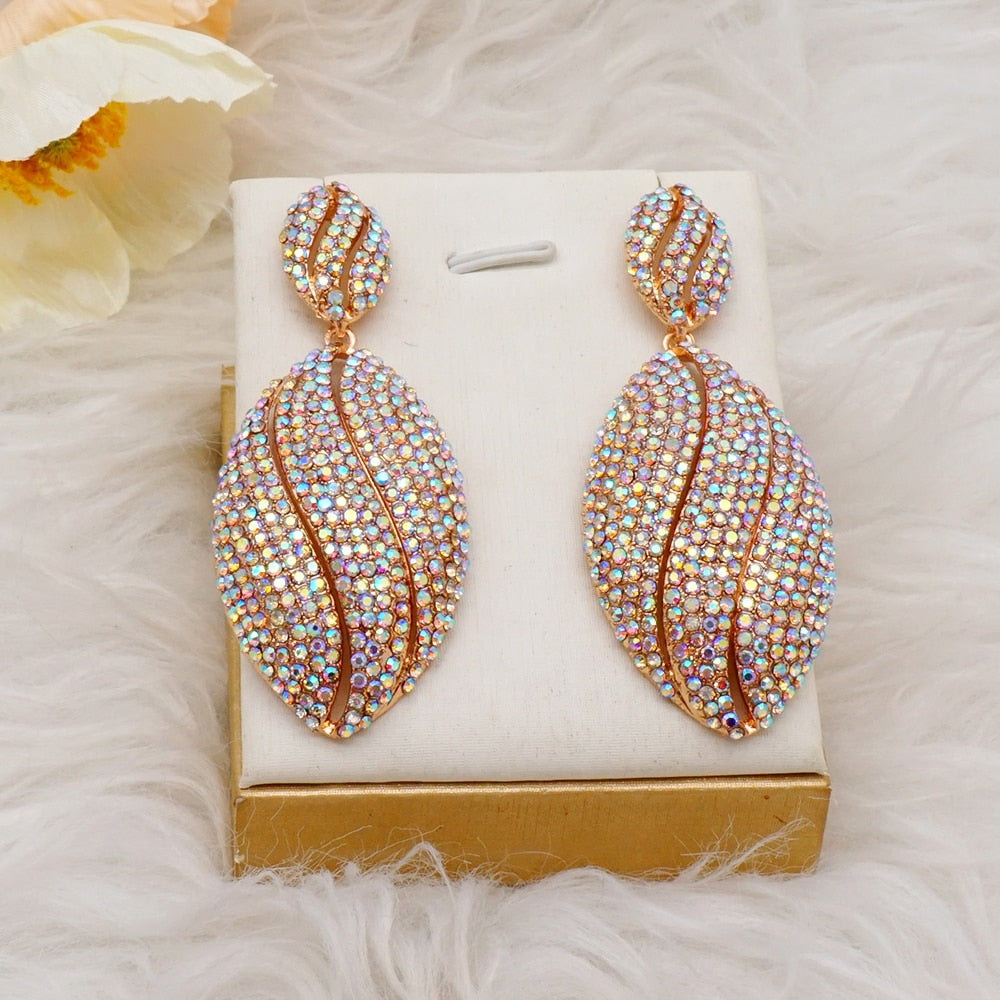 Luxury Rhinestone Crystal Long Tassel Earrings