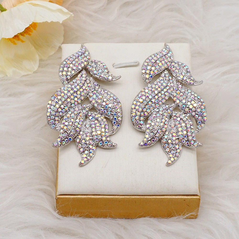 Luxury Rhinestone Crystal Long Tassel Earrings